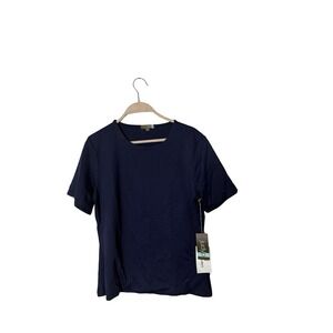 Judy P - JEWEL NECK SHORT SLEEVE size large Blue NEW